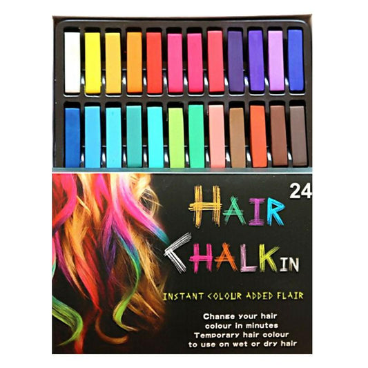 24 Pcs Chalk Temporary Hair Color Fashion Easy Temporary Colors Non-toxic Hair Chalk Dye Soft Hair Pastels Kit Newest Hair Color - ValueBox