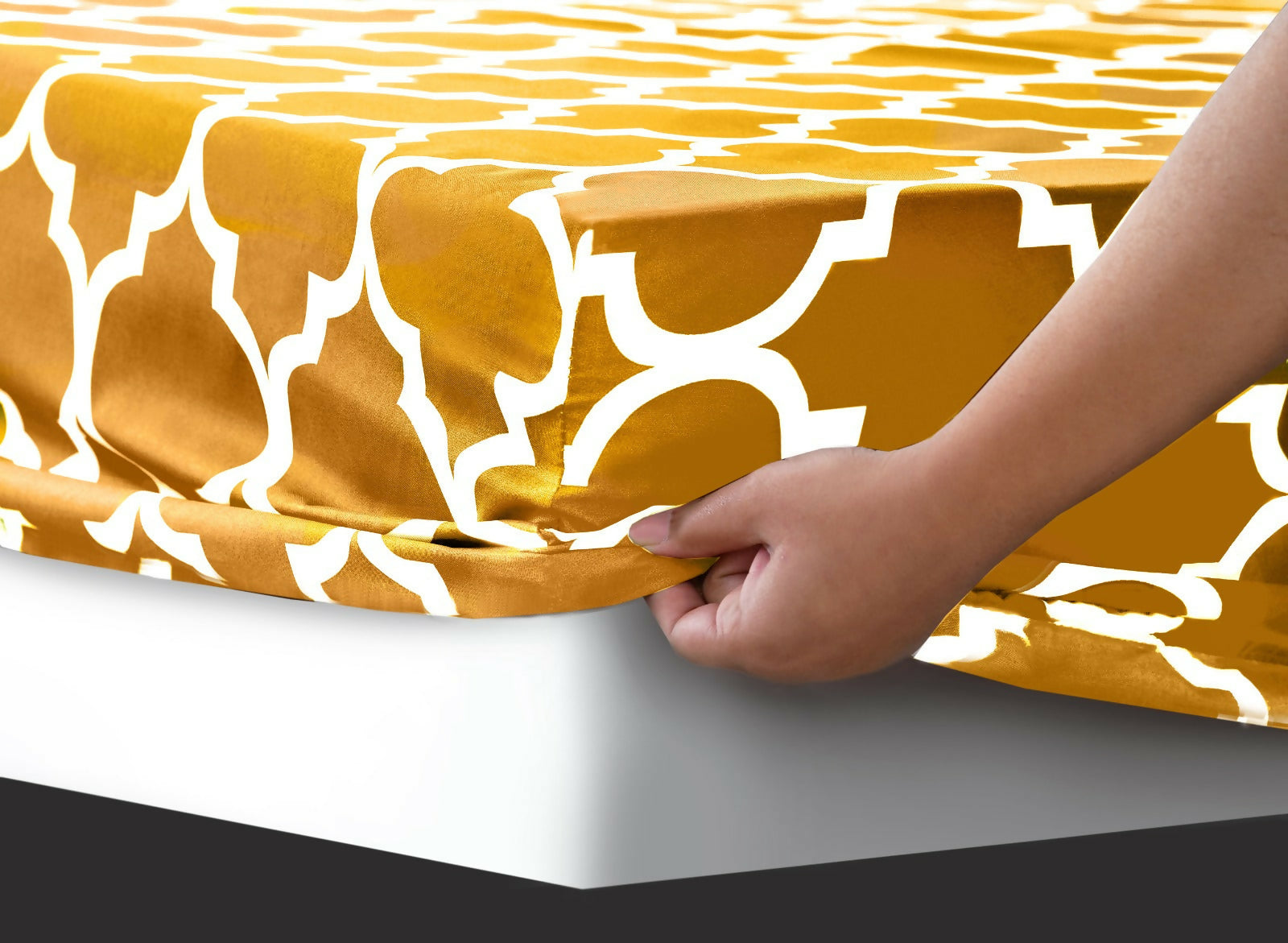 Fitted-Bed-Sheet-Mustard-Geometric-Apricot-3995