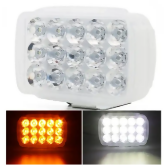 15led Motorcycle LED 12V Spot Head Light Working Lamp DRL White Yellow + flasher - ValueBox