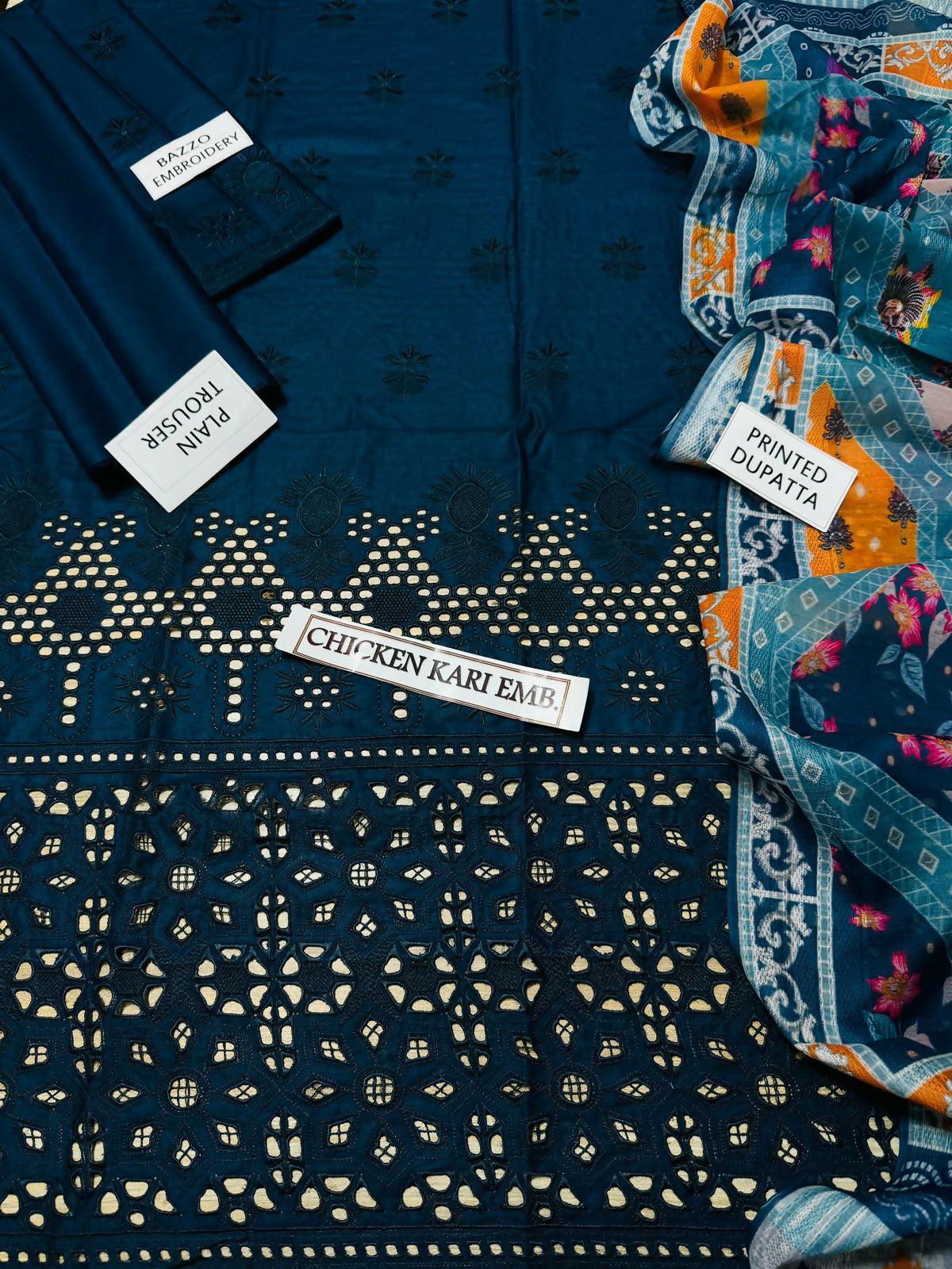 3pc Zara Lawn BARI EID Summer Collection - ValueBox
