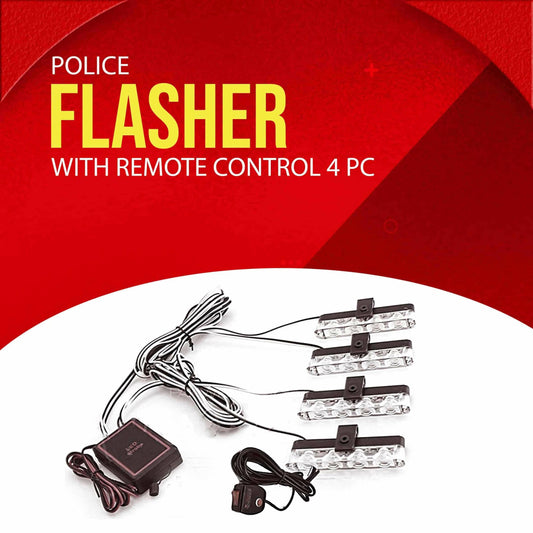 Police Flasher With Remote Control 4 PC - Flasher Lights | Police Flasher Lights For Cars
