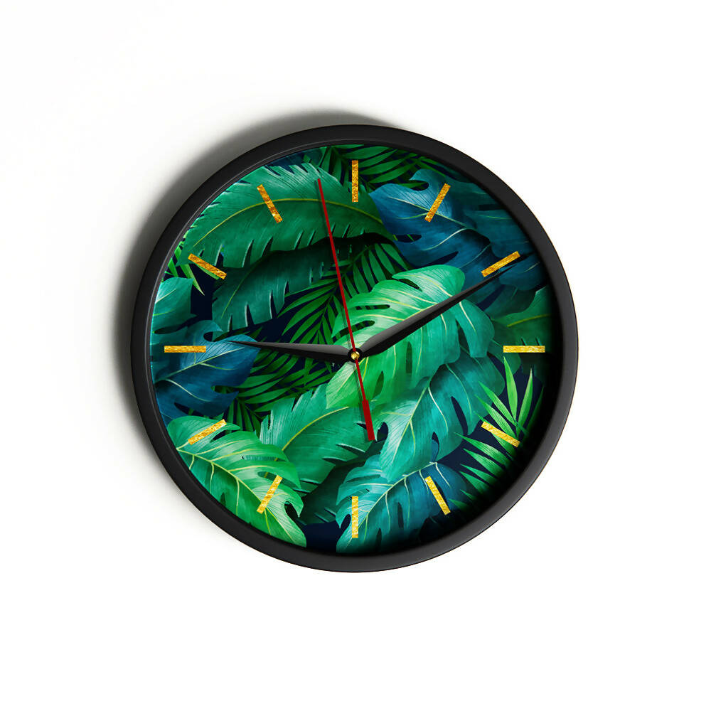 Tropical Green Leaves Special Edition | Wall Clock