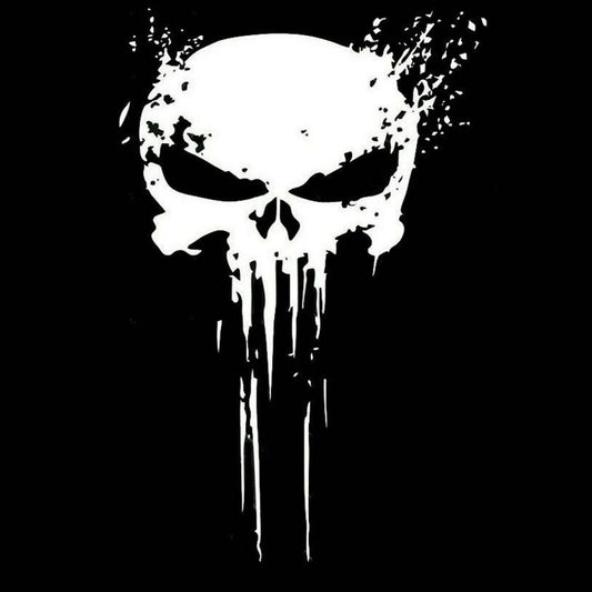 (White) Punisher Skull BLOOD Vinyl Car, Motorcycles, Laptop Decals Stickers, Auto Decoration Sticker and Accessories