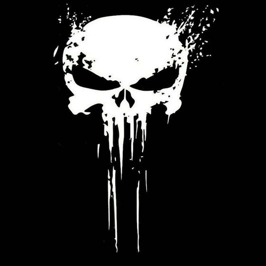 (White) Punisher Skull BLOOD Vinyl Car, Motorcycles, Laptop Decals Stickers, Auto Decoration Sticker and Accessories - ValueBox