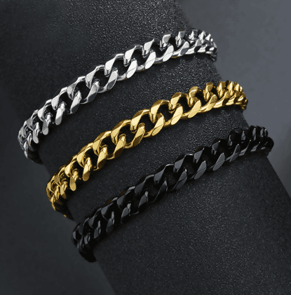 Bracelets High Quality Stainless Steel For Men & Woman Black Silver Gold Color Punk Curb Cuban Link Chain Bracelets On the Hand Jewelry Gifts trend