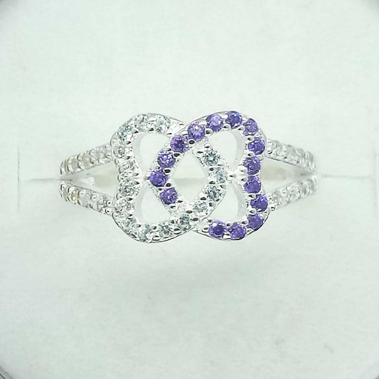 Pure Silver Blue-White Diamond Italian Rings Model