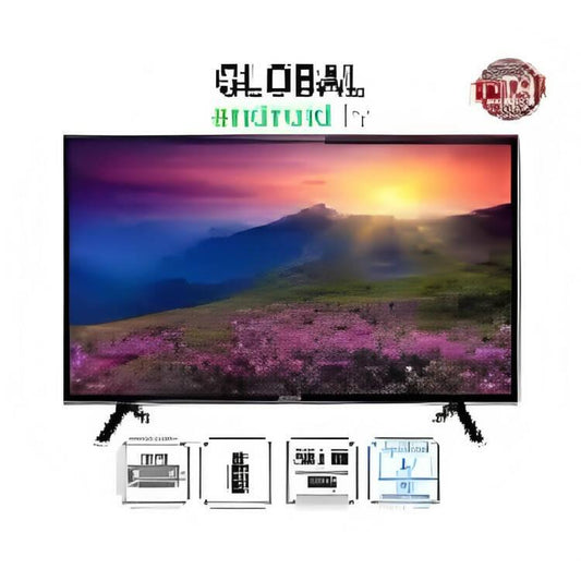 Global 40 Inch Smart Android LED TV - Full HD Resolution - 1920x1080p - Built-in Wifi - 1 Year Warranty