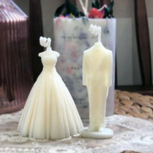 1 Trendy Wedding Dress Scented Candle for Groom