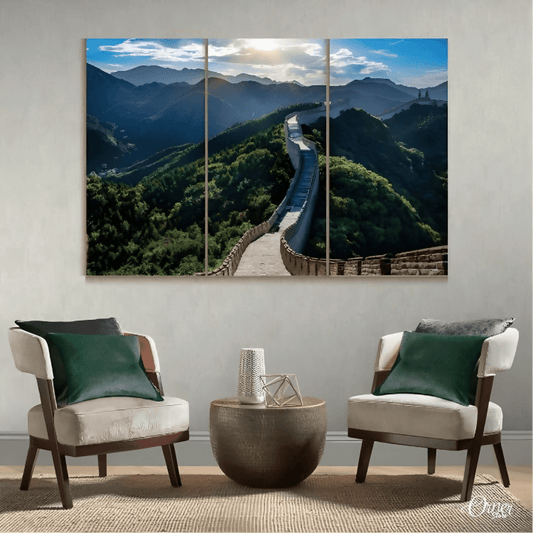 Home decor & Wall decor The Great Wall | Wonders Of World (3 Panels) | Architecture Wall Art - ValueBox