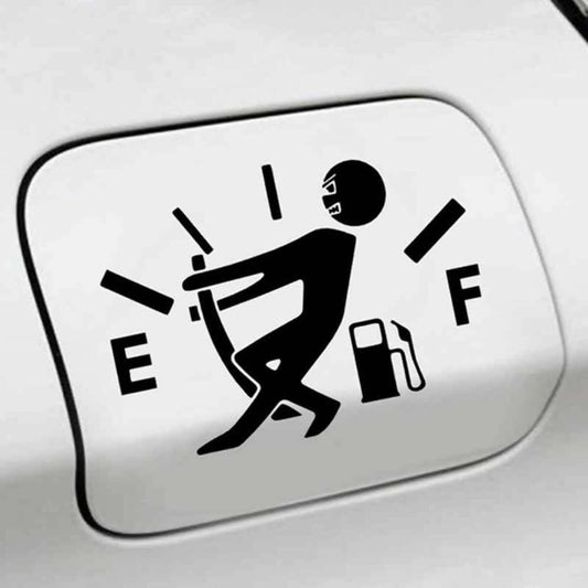 (Black) Car Fuel Tank Cover Sticker, High Gas Consumption Decal Fuel Gage Empty Stickers Funny Vinyl Sticker Car Styling