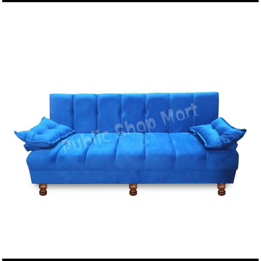 Sofa Combed Blue Valvet 3 Seater Stylish Design Colour Can be Customised - ValueBox