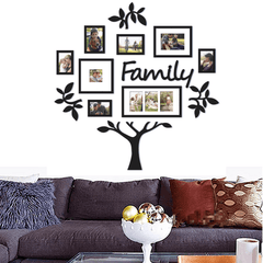 Wooden Wall Family Tree With 8 Frames - a Home Decore Wall Art - 3d Laser Cut - ValueBox