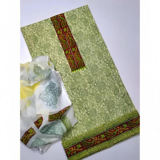 2pc Ladies Unstitched Lawn Block Print - ValueBox