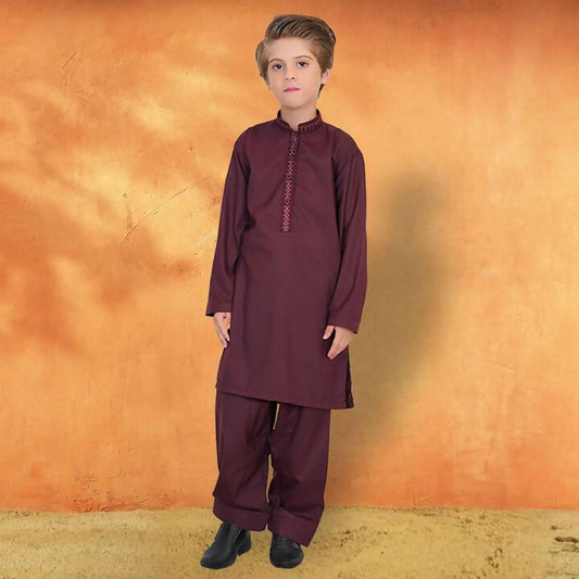 Maroon Embroidered Kurta Shalwar - ValueBox