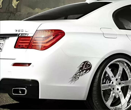 2Pcs Flames Stickers (Black) for Car Bonnet - ValueBox