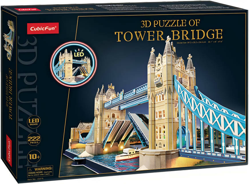 3d Puzzle - Tower of London Bridge Model Kit, Adults Buildable Models, 3d Puzzle Adults, Adult Craft, Model Kit for Adults, Model Boat