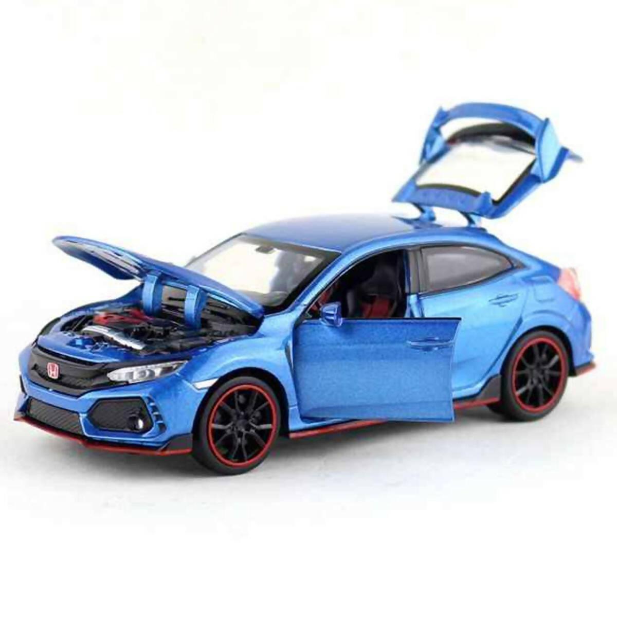 Honda Civic Type-R Racer Die Cast Scale Model Car - Blue - 6 Inches - ValueBox