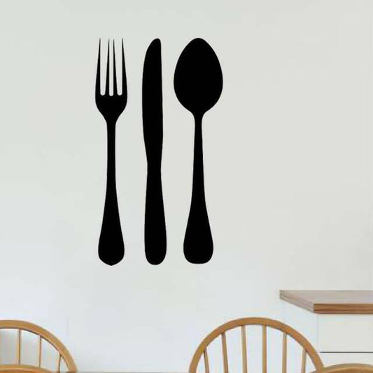 Wooden Fork Knife Spoon 3 Pieces Kitchen Wall Decoration Item | Dining Area Kitchen Art Decor | Wooden Kitchen Decoration items | Kitchen Wall Decor | Dining Hall Decor For Homes Beautiful Home/House Decor Premium Quality