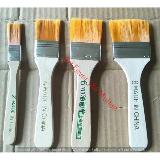 4pcs Wide & Thin Gesso Paint Brush Set best for canvas oil acrylics gouache paints watercolor poster color - ValueBox