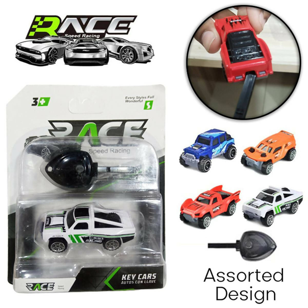 Race Speed Racing Key Power Die Cast Car