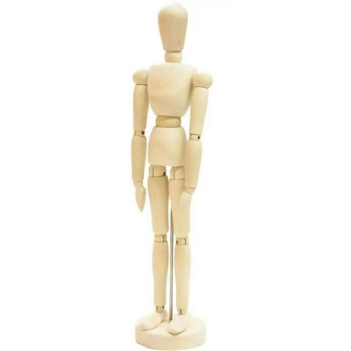 Wood 12 Inches Artist Drawing Manikin Articulated Mannequin with Base and Flexible Body Perfect For Drawing the Human Figure Paint Sketch Model People Wooden Man Drawing Model School Supplies Art Supplies Art Set(12 inch Male) - ValueBox