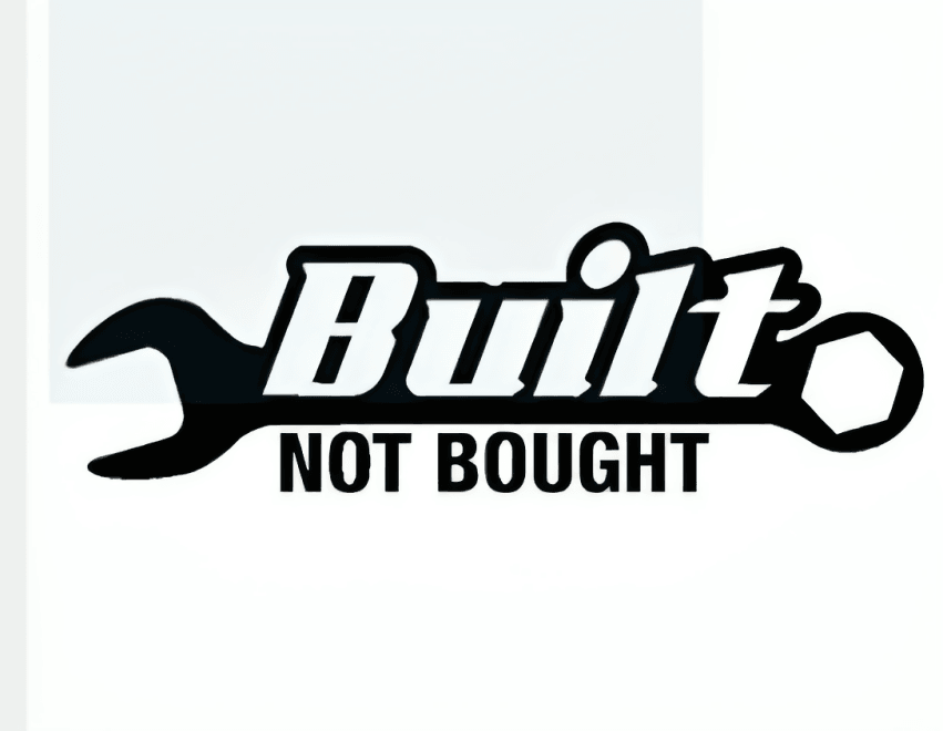 1Pc 20.4x6.4cm Built Not Bought Car Sticker Decal JDM Racing Drift Black/Sliver - ValueBox