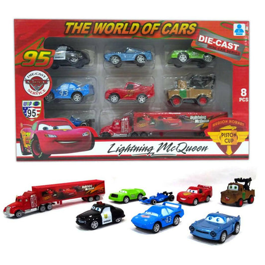 Cars Lightning McQueen: Piston Cup Racing Team – 8 pcs Die Cast Metal - ValueBox