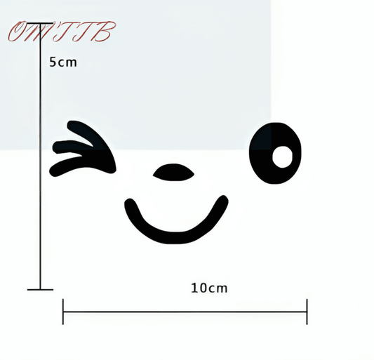 10cm*5cm 2Pcs Smiley Face Car Rearview Mirror Sticker Car Decal For toyota car styling