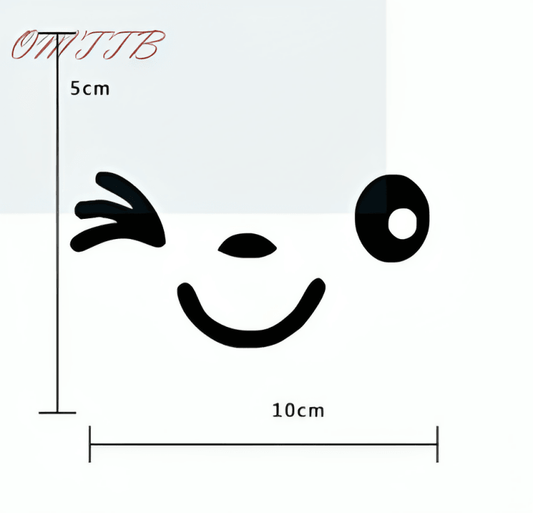 10cm*5cm 2Pcs Smiley Face Car Rearview Mirror Sticker Car Decal For toyota car styling - ValueBox