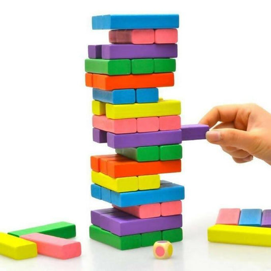 Jenga Wooden multicolor Stacking Tower Board Game for Kids & Adults