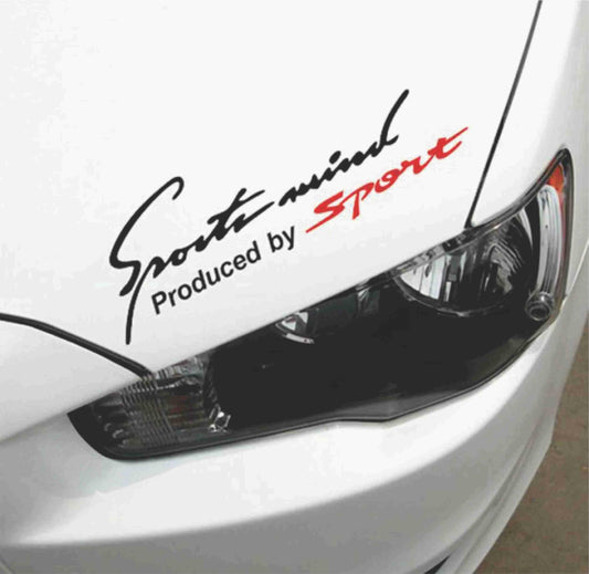 LIMITED STOCK JUMBO DISCOUNT Sports Mind (Black and Red) Car Sticker Decal for Car, High Quality Vinyl Stickers for Car.