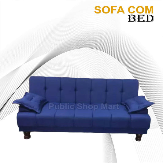 Sofa CumBed 3 Seater Blue Jute & Valvet Costumize - ValueBox