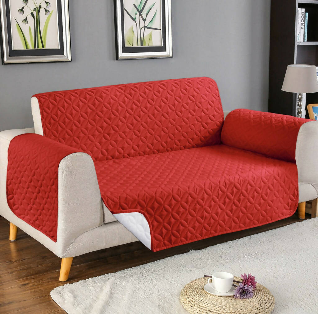 Quilted sofa cover - light Red