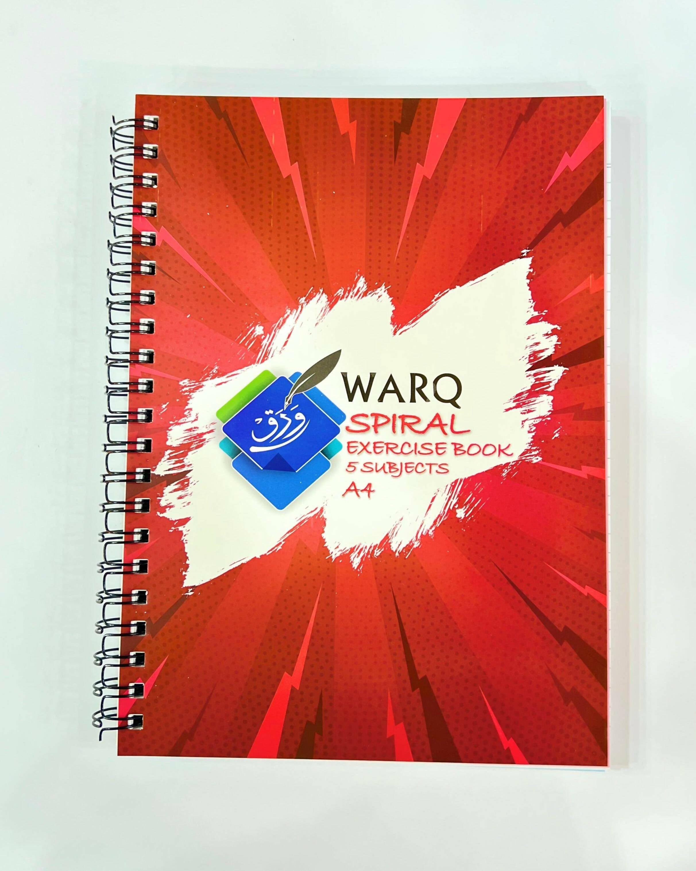 WARQ SPIRAL SUBJECTS NOTEBOOK 5 SUBJCTS A4 SIZE IMPORTED PAPER - ValueBox