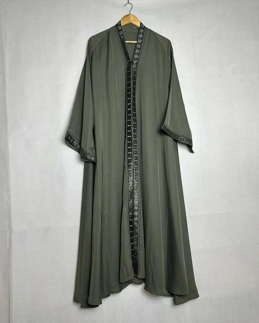 Pure nida fabric embroider abaya