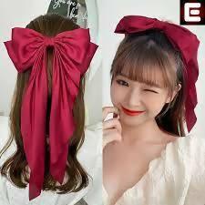 Big Bow Silk Hair Ribbon For Girls Luxurious Charm Hair Accessories