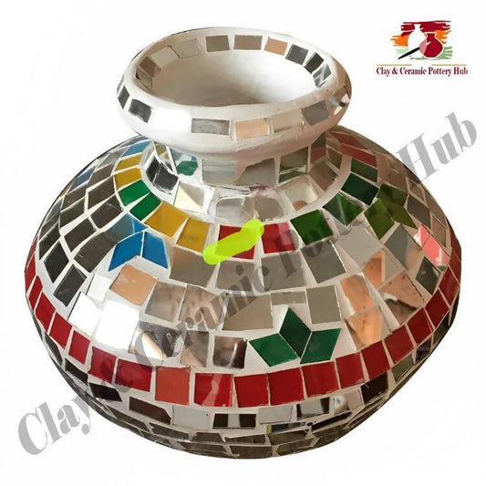Mirror Decoration Clay Pot Ghara | for wedding | functions - X Large size