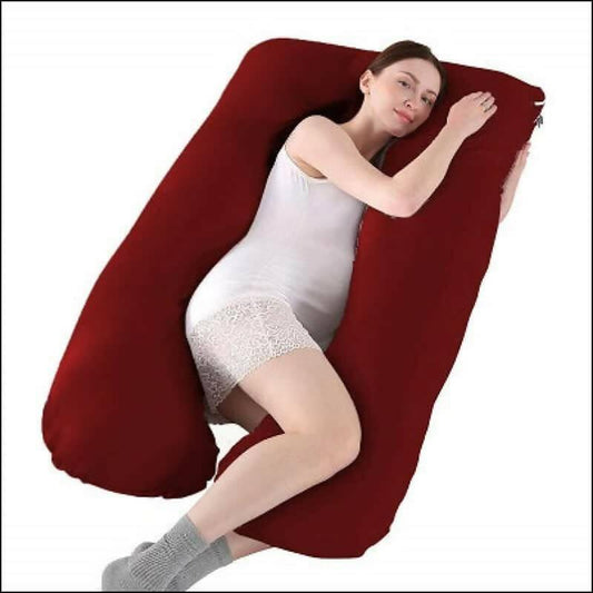 U-Shaped Maternity/Pregnancy Pillow - Maroon - ValueBox