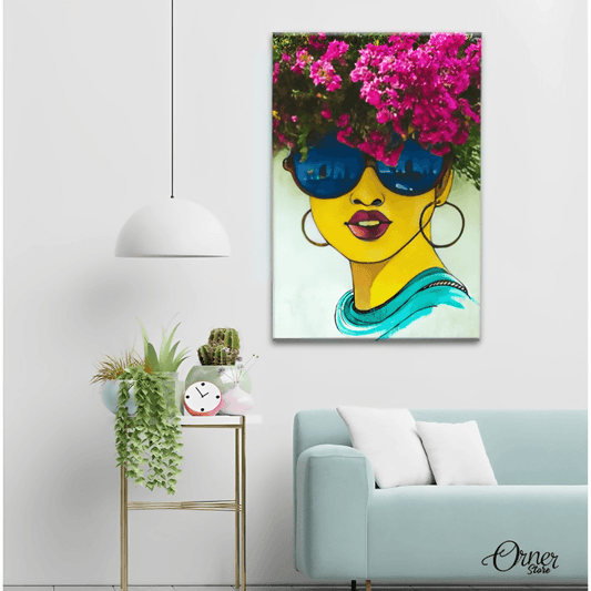 Women Poster with Floral Hairs | Graffiti Wall Art - ValueBox