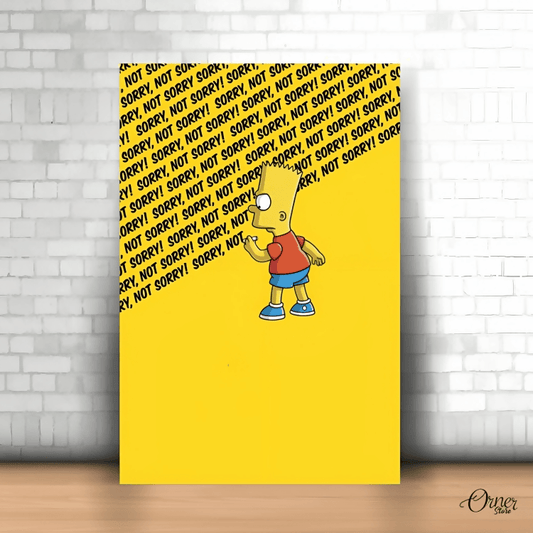 Home decor & Wall decor Bart Simpson Not Sorry | Cartoon Poster Wall Art - ValueBox
