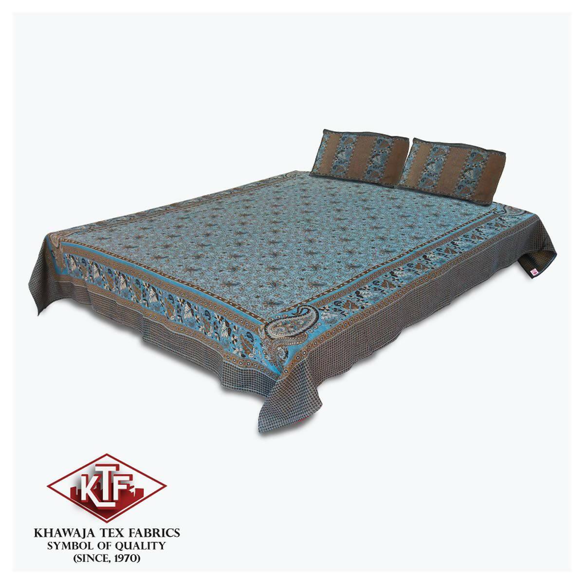 Khawaja King size double bed sheet jacquard traditional hand crafted bed set gultex style multani cotton polyester bed cover with 2 pillow covers A36Khawaja King size double bed sheet jacquard traditional hand crafted bed set gultex style multani cotton p - ValueBox