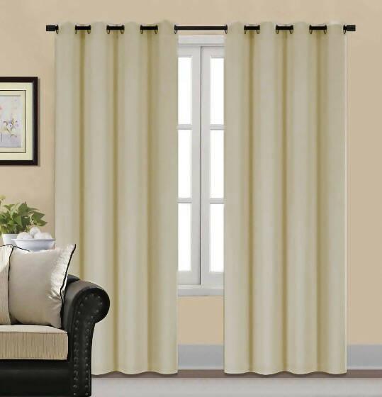 Imported Malai Velvet Blackout Curtains Cream ( 2 Curtain Set ) - ValueBox