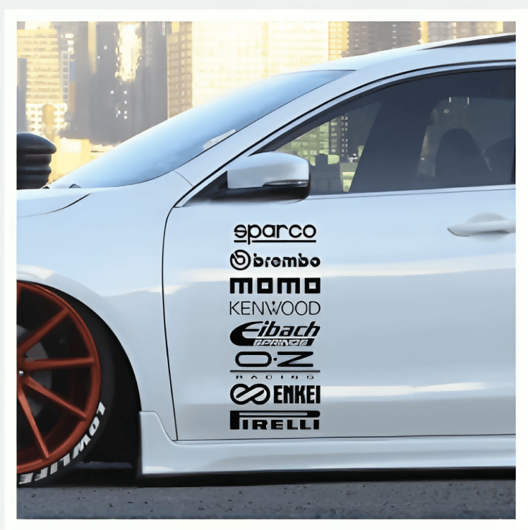 8Pcs Car Door Stickers Sponsor Racing Sticker Exterior Accessories Vinyl Decals Creative Decals Design Waterproof Auto Tuning Styling Bumper Truck Decal Vinyl car sticker - ValueBox