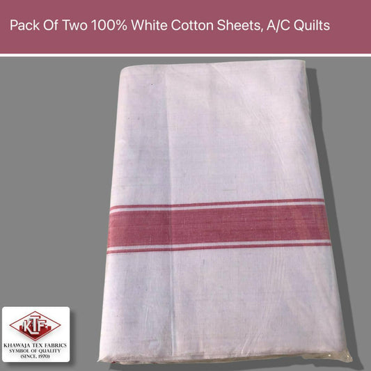 Pack of 2 Pure Cotton Sheets 100% coton Quality stuff sheet AC quilts