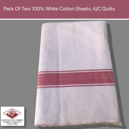 Pack of 2 Pure Cotton Sheets 100% coton Quality stuff sheet AC quilts - ValueBox