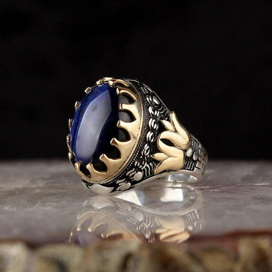 Turkish Ring For Men Vintage Black Stone Ring - ValueBox