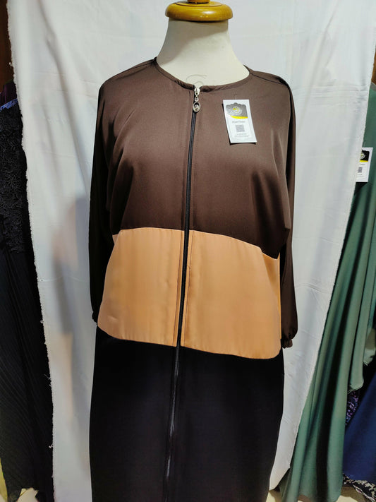 front full zip pannel abaya