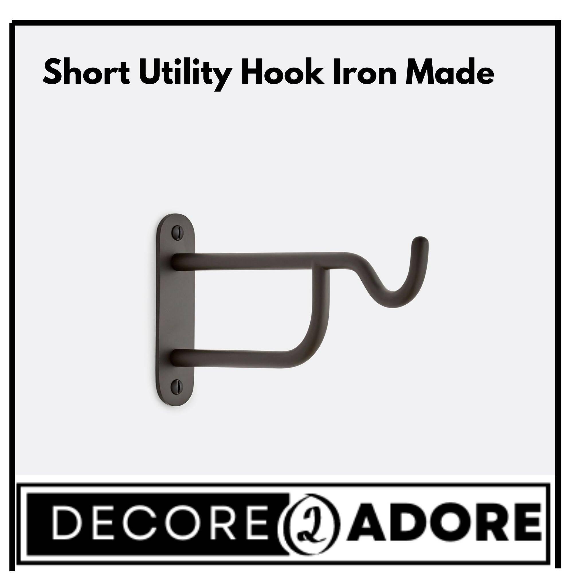 Decore To Adore Customize One Piece Customize, Short Utility Hook Iron Made, Metal Wall Rack With Hooks Modern Hanger, Wall Hook, Black Color Wall Hooks - ValueBox