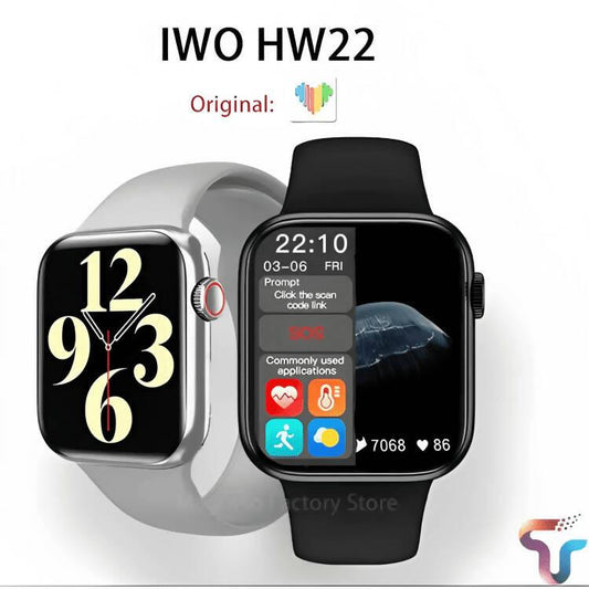HW22 smart watch full Amoled display series 6 , 44mm with original smart watch 1.75 ' screen with magnetic wireless charger and provide Heartbeat , Fitness , Bluetooth 5.0 , Bloodpressure check