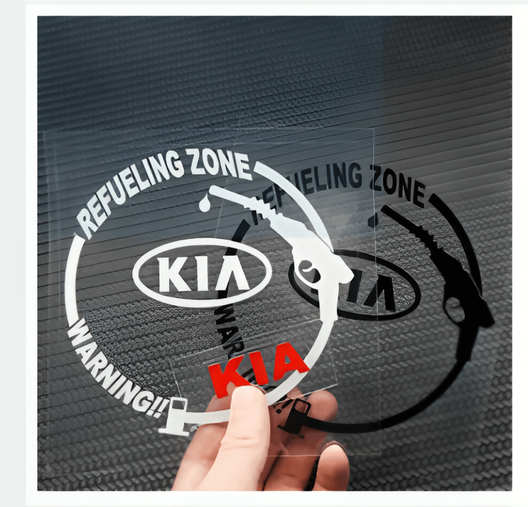 Car Styling (BLACK) Fuel Tank Cap Stickers Waterproof Badge Decal Auto Product For KIA Car Fuel Tank Sticker Cap Car Styling Decoration Decals Accessories - ValueBox